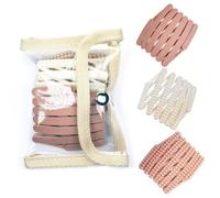 OTGui 3Pcs+1 Retractable Pocket Headband, No Slip Foldable Hairband with Teeth, Fashion Portable Adjustable Hair Hoop with 1 Plastic Storage Bag for Washing Makeup Travel Outdoor-2Pink1White1Organizer