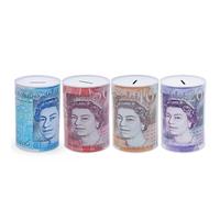 oth ® Sterling Money Tin, Piggy Bank Savings Money Tin, Money Box, Multi-colour, 15 x 10 x 10 cm Single Unit.