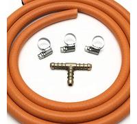Other 3 WAY T CONNECTOR SPLITTER KIT WITH 2mt 8mm I/D GAS HOSE & 3 CLIPS