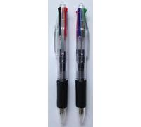 Other 4 in 1 Multi-Colour Retractable Ballpoint Biro Pens with Soft Grip - 0.7mm Writing Line - 4 Colours Black, Green, Red, Blue (Pack of 2)