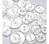 Other CLEAR TRANSPARENT PLASTIC TWO HOLE JIGGER BACKING BUTTONS 15mm 20mm 23mm (50, 16mm)