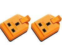 Other Heavy Duty Single Socket Trailing Socket, without Plug and Cable, 13 Amp, Orange (Pack of 2)