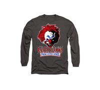 Other Killer Klowns From Outer Space Rough Clown Long Sleeve T-Shirt, Charcoal in Grey | Size: 2XL Other Grey 2XL
