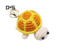 (Other) Knitted Turtle Keychain Exquisite Yarn Crochet Compact Size Portable Keyring Cartoon Style Mini Turtle Keychain