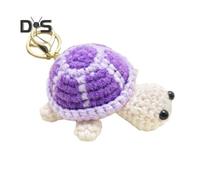 (Other) Knitted Turtle Keychain Exquisite Yarn Crochet Compact Size Portable Keyring Cartoon Style Mini Turtle Keychain
