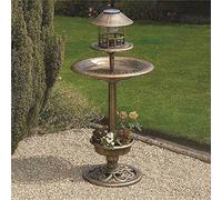 Other NEW BRONZE OUTDOOR BIRD FEEDER BATH SOLAR LIGHT WEATHER RESISTANT GARDEN HOTEL
