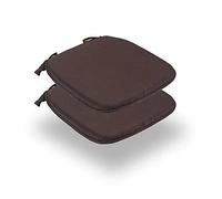 Other New Plain Simply Plain D-Shaped Tie-On Seat Pad Garden Patio Kitchen Dining (D-shape38cmx38cm, Brown)