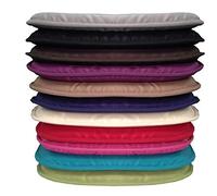 Other New Plain Simply Plain D-Shaped Tie-On Seat Pad Garden Patio Kitchen Dining (D-shape38cmx38cm, Cream)