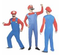Other ® Plumber Carnival Cosplay Mario Red Fancy Dress Up Party Complete Set Super bodysuit costume outfit Halloween unisex Adult Children 175CM