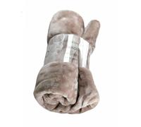 Other Soft Warm Mink Faux Fur Fleece Sofa throw over bed spread blanket 3 size (BEIGE, KING SIZE 200 x 240)