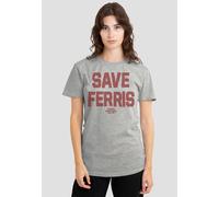 Other Women's Ferris Bueller The Save Ferris T-Shirt, Athletic Heather in Grey | Size: Large Other Grey L