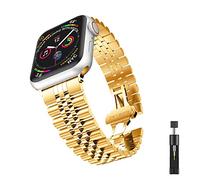 OtherTech Jubilee Metal Strap Compatible with Apple Watch Series 8/Ultra/7/SE/6/5/4/3/2/1 41mm 45mm 38mm 40mm 42mm 44mm, Luxury Formal Stainless Steel Adjustable Replacement band For iWatch