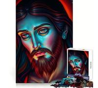 Otherwordly Jesus Christ Portrait 1000 Piece Jigsaw Puzzles for Teenagers Jigsaw Logic Ability Toy Soft Relax Accurate Cut Cherished Gift (38x52cm)