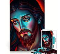 Otherwordly Jesus Christ Portrait Jigsaw Puzzle 1000 Piece for Adults Brain Challenge Toy Leisure Time Clear Cut Amazing Present (50x75cm)