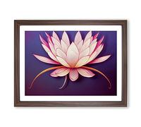 Otherworldly Lotus Flower H1022 Framed Print for Living Room Bedroom Home Office Décor, Wall Art Picture Ready to Hang, Walnut A4 Frame (34 x 25 cm)