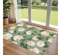 Othilic 3x5 Floral Entry Rug - Washable Indoor Outdoor Mats for Front Door | Non-Slip Porch Rug Blue Green Spring Flower Small Throw Rugs for Living Room Bedroom Entryway Kitchen Office Porch Decor