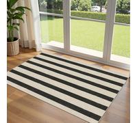 Othilic Black and White Striped Entry Rug - 3x5 Ft Washable Indoor Outdoor Front Door Mat Outside Entrance Front Porch Mat Non-Slip Floor Carpet for Bedroom Entryway Kitchen Office Porch Decor