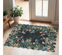 Othilic Front Door Mat Outside Entrance - 2x3 Black Floral Non-Slip Washable Doormat Indoor Outdoor Mat Boho Vintage Entry Rug Small Throw Rugs for Entryway Kitchen Front Porch Decor