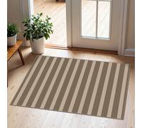 Othilic Front Door Mat Outside Entrance - 2x3 Brown Beige Striped Non-Slip Washable Doormat Indoor Outdoor Mat Entry Rug Small Layered Area Rug for Entryway Kitchen Front Porch Decor