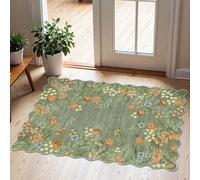 Othilic Front Door Mat Outside Entrance - 2x3 Green Sage Floral Non-Slip Washable Doormat Indoor Outdoor Mat Boho Vintage Entry Rug Small Throw Rugs for Entryway Kitchen Front Porch Decor