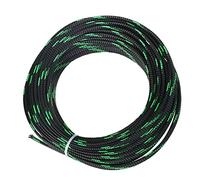 Othmro 10m Cable Tidy Sleeve, Diameter 8mm, Braided Cable Management Protector, Cable Organizers Wire Tidy Tube for Desk TV PC, 1 Pc Black and Green