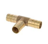 Othmro 10mm ID Brass Barb Splicer Fitting,T-Shaped 3 Ways, Barb Hose Fitting Air Gas Water Fuel,Barbed Tee Connector,Gold Tone 2 pcs