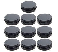 Othmro 10pcs Aluminium Tin Jars, 2oz Small Containers Tins with Screw Lids, Empty Can Travel Tins for Candles, Cosmetic, Soap Black (60ml/2oz)