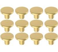 Othmro 12 Pcs Gold Drawer Knobs 25mm Round Cabinet Knobs with 12 Screws & 1 Screwdriver for Drawers Handles for Cupboard Wardrobe Furniture-Minimalism
