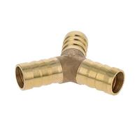 Othmro 12mm ID Brass Barb Splicer Fitting,Y-Shaped 3 Ways,Barb Hose Fitting Air Gas Water Fuel,Barbed Tee Connector,Gold Tone 2 pcs