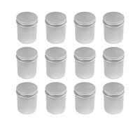 Othmro 12pcs Aluminium Tin Jars, 2.7oz Small Containers Tins with Screw Lids, Empty Can Travel Tins for Candles, Cosmetic, Soap Silver (80ml/2.7oz)