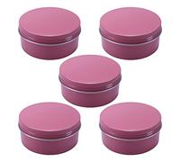 Othmro 150ml Aluminium Tin Jars, 12pcs Round Metal Tins Empty Storage Containers, Makeup Storage Can Candles Jars Tins with Lid for DIY Crafts Travel Storage Pink (150ml/5oz)
