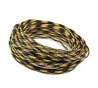 Othmro 1Pc Cable Management Sleeve, Braided Cable Tidy Black and Yellow, 10m Cable Organizers Cable Protector Wire Tidy for TV/PC USB Cable, 4mm Width