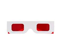 Othmro 1pc Paper Cardboard 3D Glasses, Red Cardboard Glasses White Paper Glasses Frame 3D Glasses for 3D Virtual Video, 3D DVDs, 3D Video Games, Comics, Images
