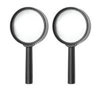Othmro 2 Pcs Magnifier 10X Magnifying Glass Handheld Magnifying Tool with Plastic Handle Lens Diameter 40mm