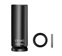 Othmro 21mm Scaffolding Impact Sockets, 1/2" Square Drive 78mm Length Deep Scaffolders Drive CR-MO Chrome Vanadium Steel Drive with Retaining Pin + O-Ring, for Long Bolts and Scaffolding Clamps