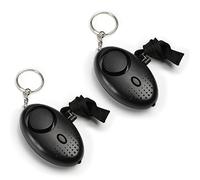 Othmro 2Pcs 120DB Personal Security Alarm Keychains Safe Sound Personal Alarms Emergency Safety Alarm Keychains with LED Lights for Women Men Children Elderly Bags Backpacks Suitcases Black