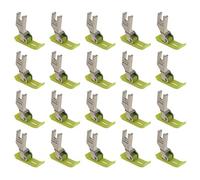 Othmro 30Pcs MT18 Industrial Sewing Machines Extra Thin Precise Presser Foot Plastic and Steel Flat Sewing Machine Presser Feet for Sewing Thick and Fine Materials Compatible Green,Silver