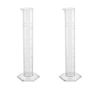 Othmro 3pcs Plastic Measuring Cylinders, 50ml Measuring Graduated Cylinder Transparent, Liquid Trial Tube Flask Liquid Measuring Tools