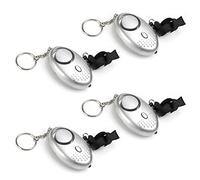 Othmro 4 Pack 120DB Personal Alarm with LED Lights, Emergency Safety Alarm for Women, Men, Children, Elderly Silver