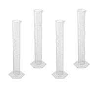 Othmro 4pcs 100ml Plastic Measuring Cylinders, Small Graduated Cylinder, Science Measuring Lab Test Tube Flask Liquid Measuring Tools