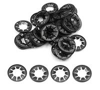 Othmro 50Pcs Starlock Washer 20mm Inner Dia 40mm Outer Dia Manganese Steel Push On Lock Washer Locking Washers Clips Fastener Black Internal Tooth Lock Washers Assortment Kit for Machinery Equipment