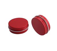 Othmro 6pcs Aluminium Tin Jars, 1oz Small Containers Tins with Screw Lids, Empty Can Travel Tins for Candles, Cosmetic, Soap Red (30ml/1oz)
