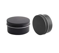 Othmro 6pcs Aluminium Tin Jars, 2.7oz Small Containers Tins with Screw Lids, Empty Can Travel Tins for Candles, Cosmetic, Soap Black (80ml/2.7oz)