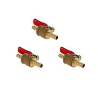 Othmro Ball Valve Shut-Off Valve Nozzle Size 6mm Barb Water Oil Air Gas Shutoff Control Lever Handle Copper Gas Pipe Fittings 3pcs