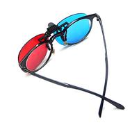 Othmro Clip-on Glasses Red-Blue Anaglyph 3D No Frame Resin Lens Myopia Clip - 3 Sets Simple Style 3D Movie Game 3PCS