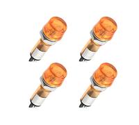 Othmro Neon Indicator XD10-3 Signal Indicator 220V Yellow Light 10mm/0.39" Mounting Hole Diameter 40mm/1.57" Length 10PCS