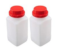 Othmro Plastic Lab Chemical Reagent Bottle 1000ml Wide Mouth Sample Sealing Liquid Storage Translucent Container Red cap 2pcs