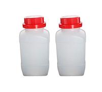 Othmro Plastic Lab Chemical Reagent Bottle 1200ml Wide Mouth Sample Sealing Liquid Storage Translucent Container Red cap 2pcs