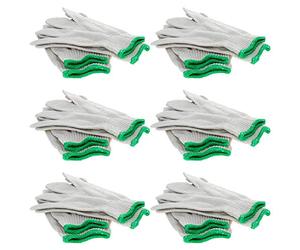 Othmro White Gloves with Green Edge Washable Glove Cotton Gloves 45g A Class Plain Seamless Workwear Gloves Protective Industrial Work Gloves 12 Pairs Good for Wood Worker Factory Working