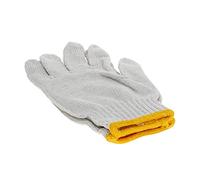 Othmro White Gloves with Yellow Edge Washable Glove Cotton Gloves Plain Seamless Workwear Gloves Protective Industrial Work Gloves 1 Pair Good for Wood Worker Factory Working